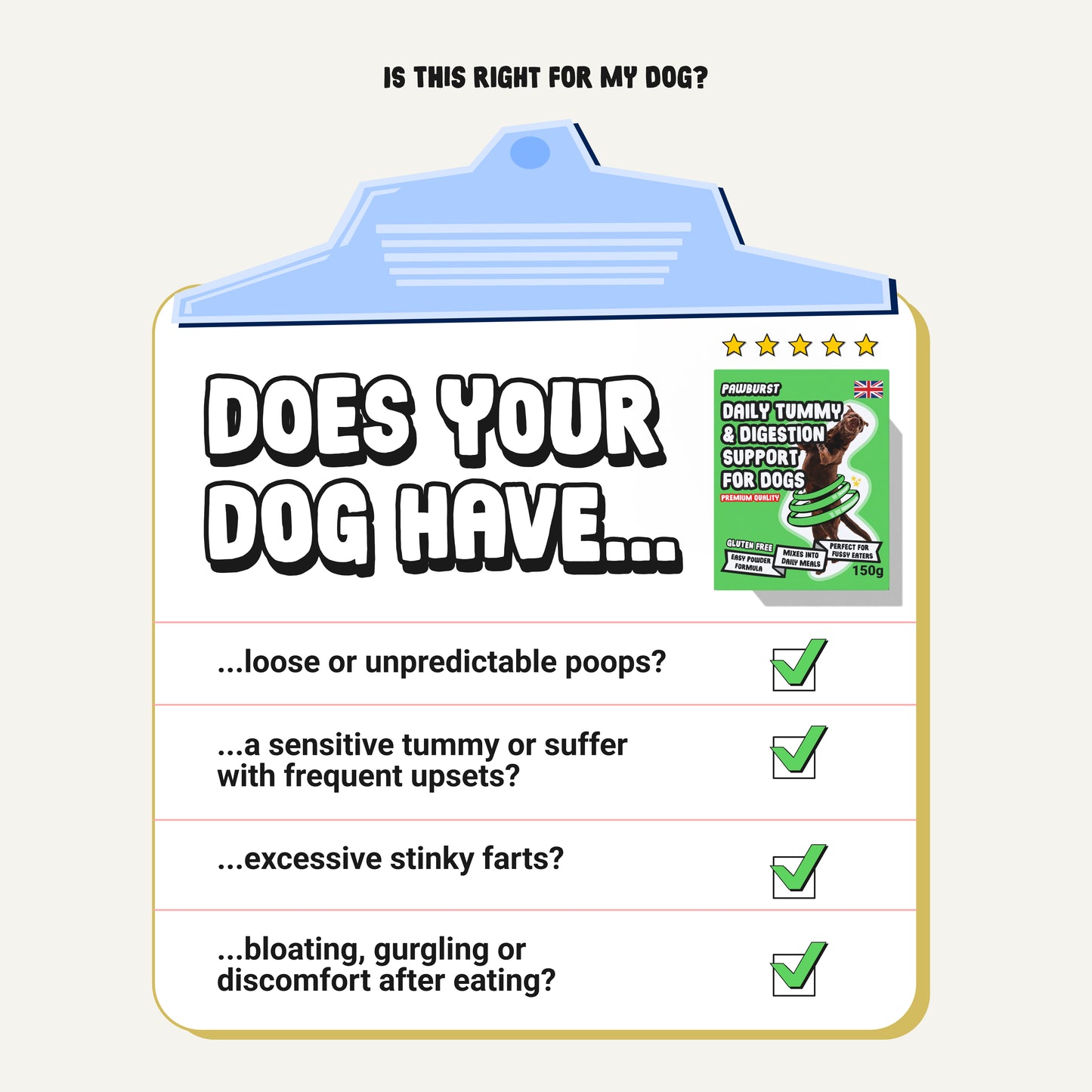 Daily Probiotic & Digestion Supplement for Dogs